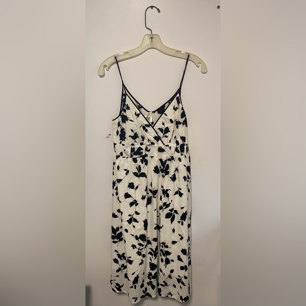 Lapis Black & White Floral Cotton Dress